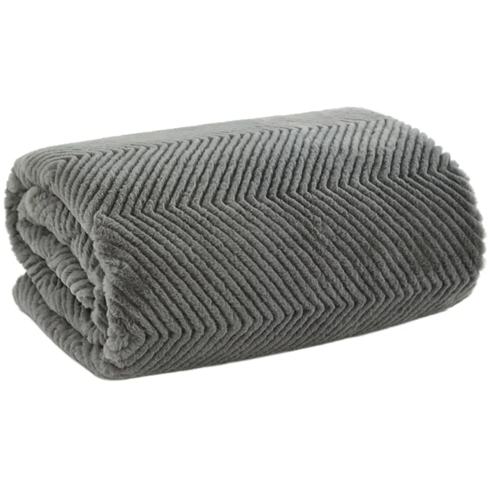 TLC Burghley Faux Fur Throw - Grey