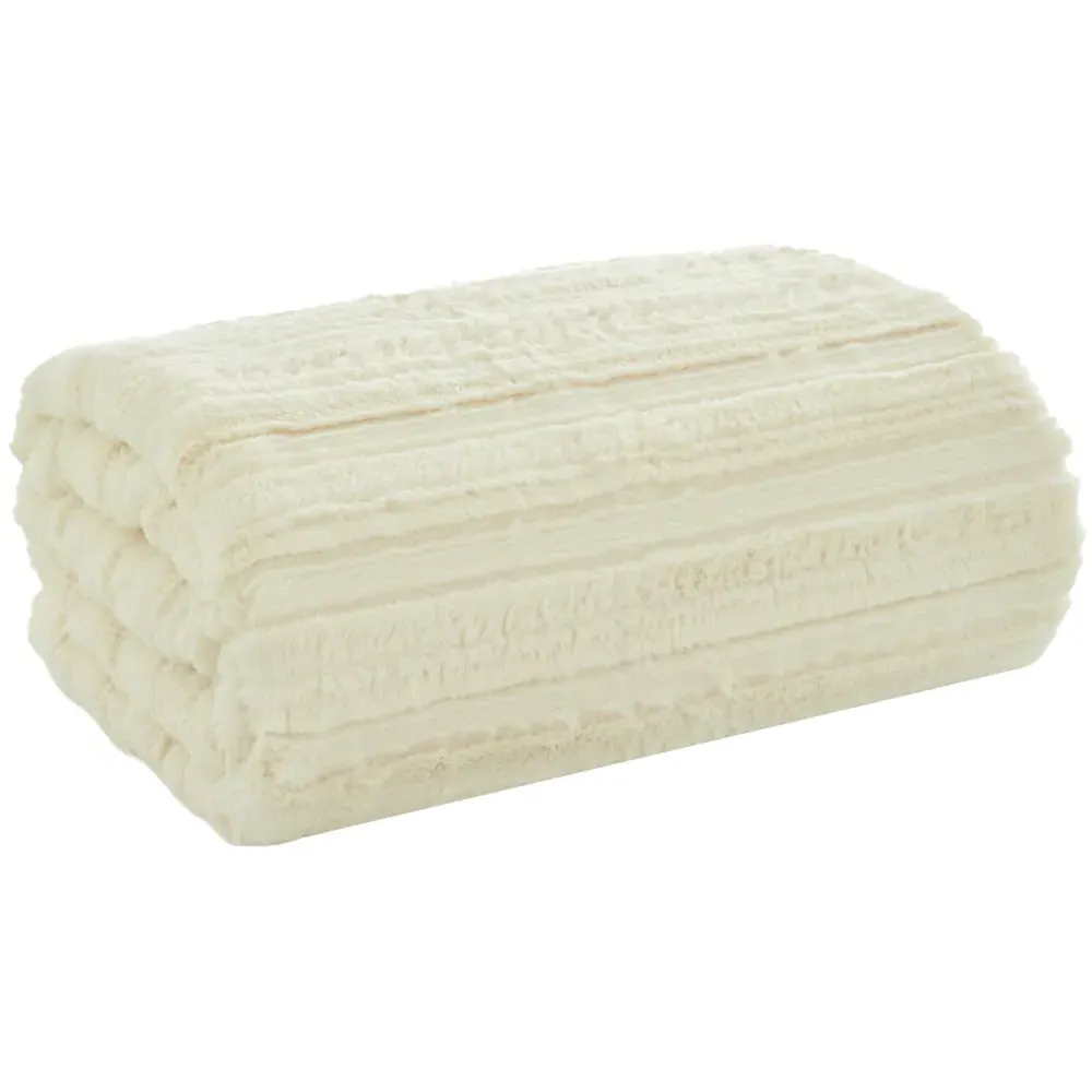 TLC Chatsworth Faux Fur Throw - Cream image