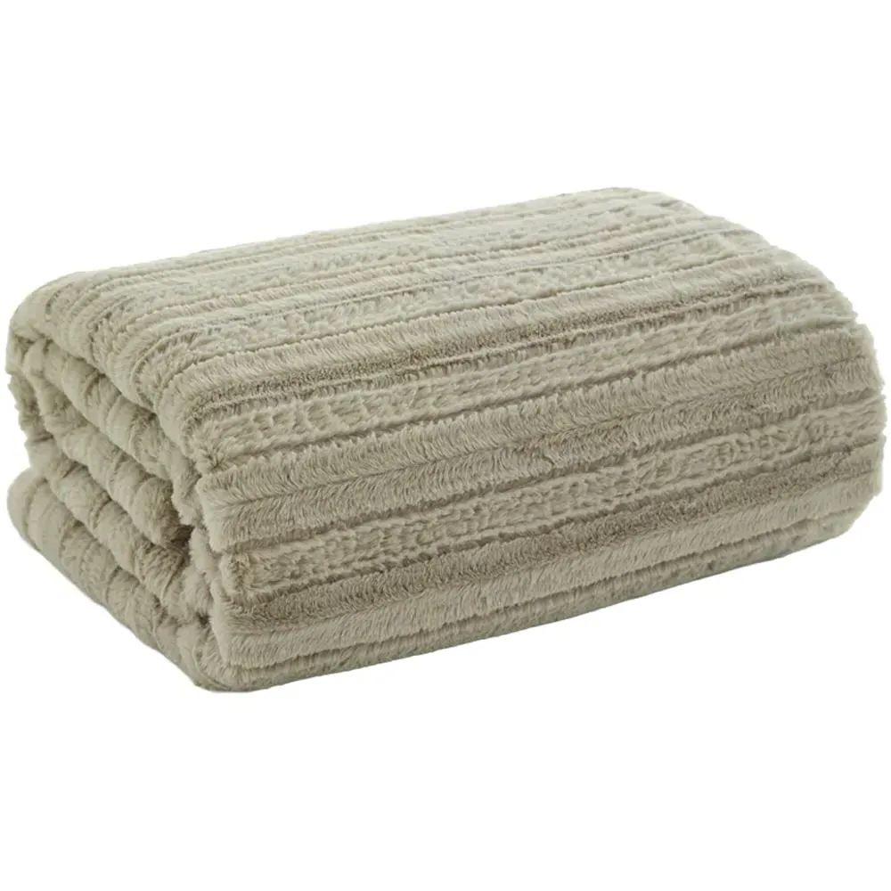 TLC Chatsworth Faux Fur Throw - Fawn