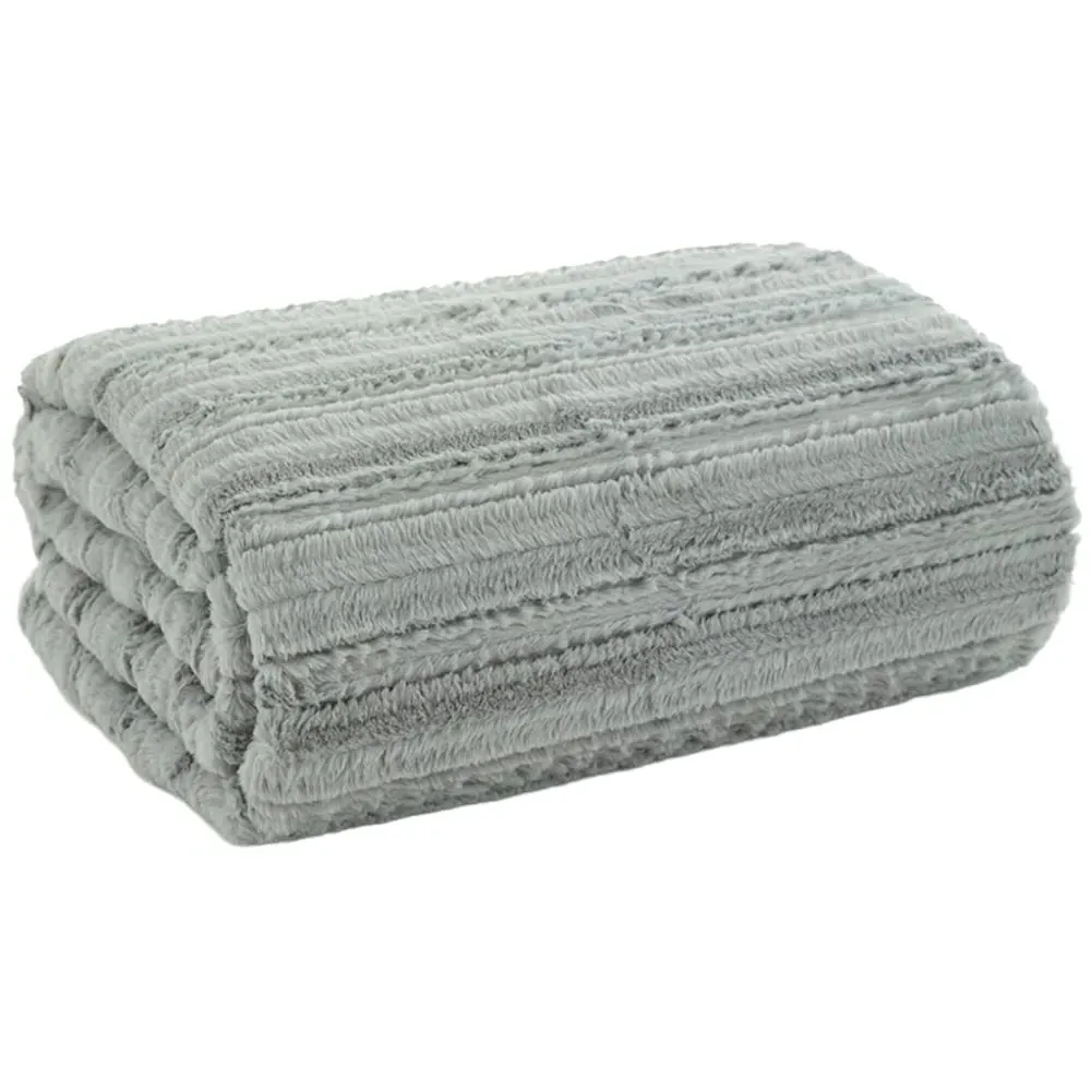 TLC Chatsworth Faux Fur Throw - Grey