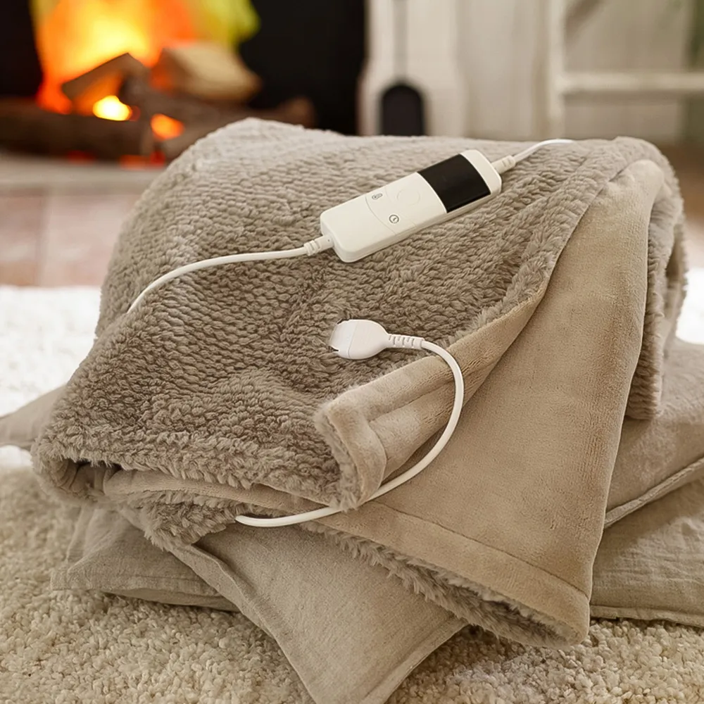 TLC Sandringham Electric Throw - Taupe, Faux Fur