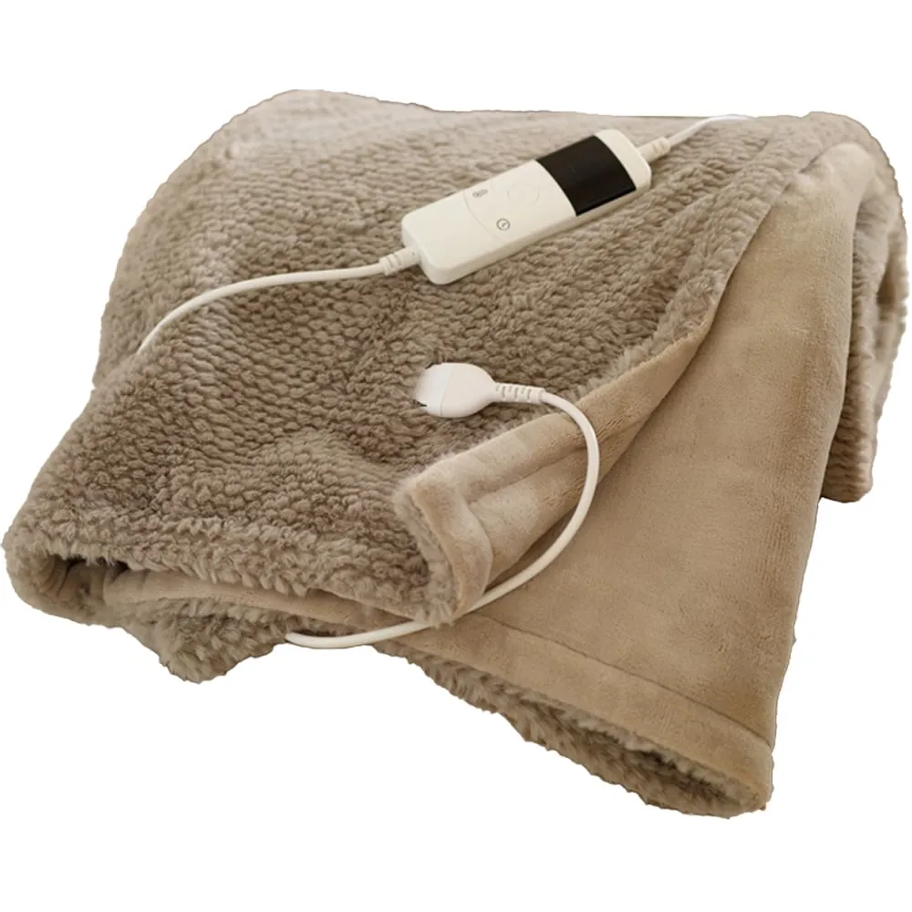 TLC Sandringham Electric Throw - Taupe, Faux Fur image