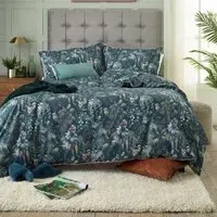 Tropical Leaves Super King Size Reversible Duvet Set - Multi