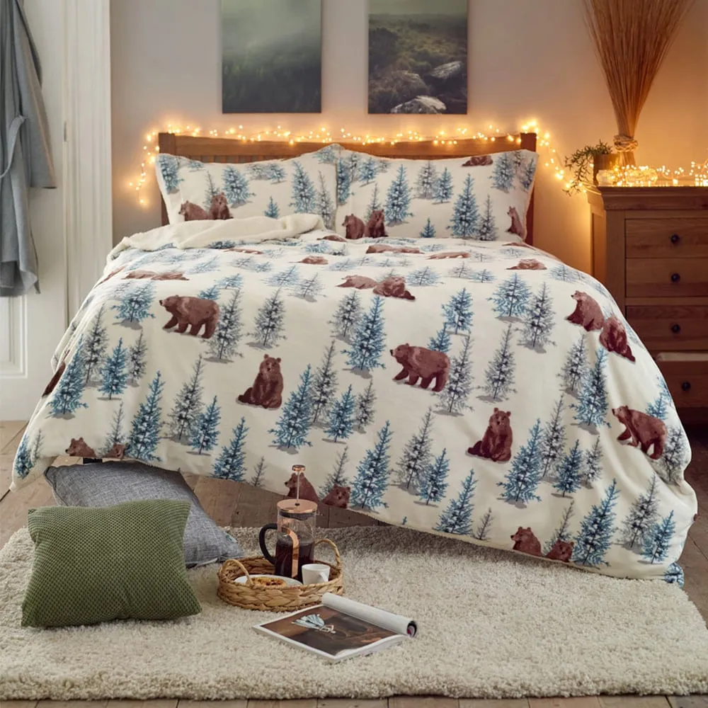 Winter Bears King Size Fleece Duvet Set - Multi