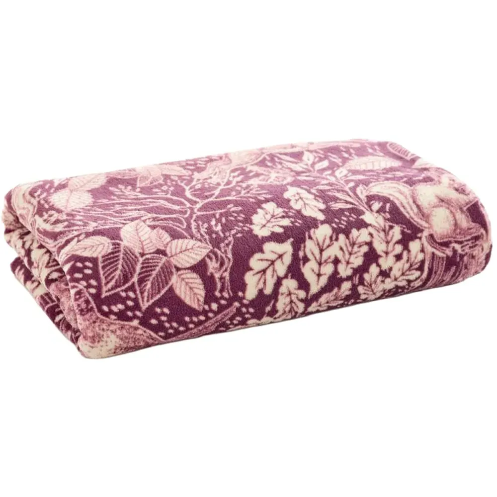 Winter Forest Throw - Pink, Coral Fleece image