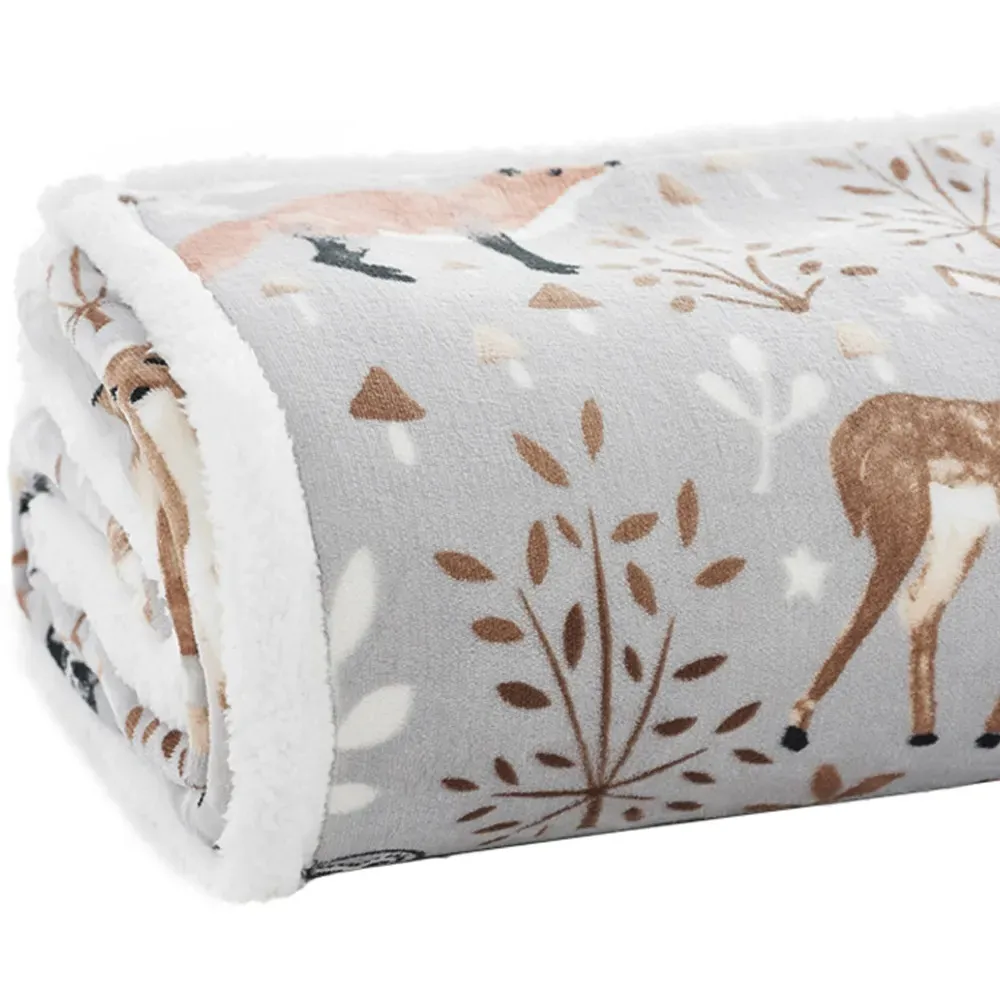 Winter Wild Life Sherpa Fleece Throw - Multi