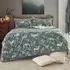 Woodland Folk King Size Duvet Set - Dark Sage, Fleece-Sherpa