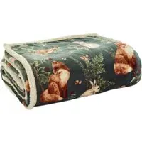 Woodland Wildlife Throw - Sage, Polyester