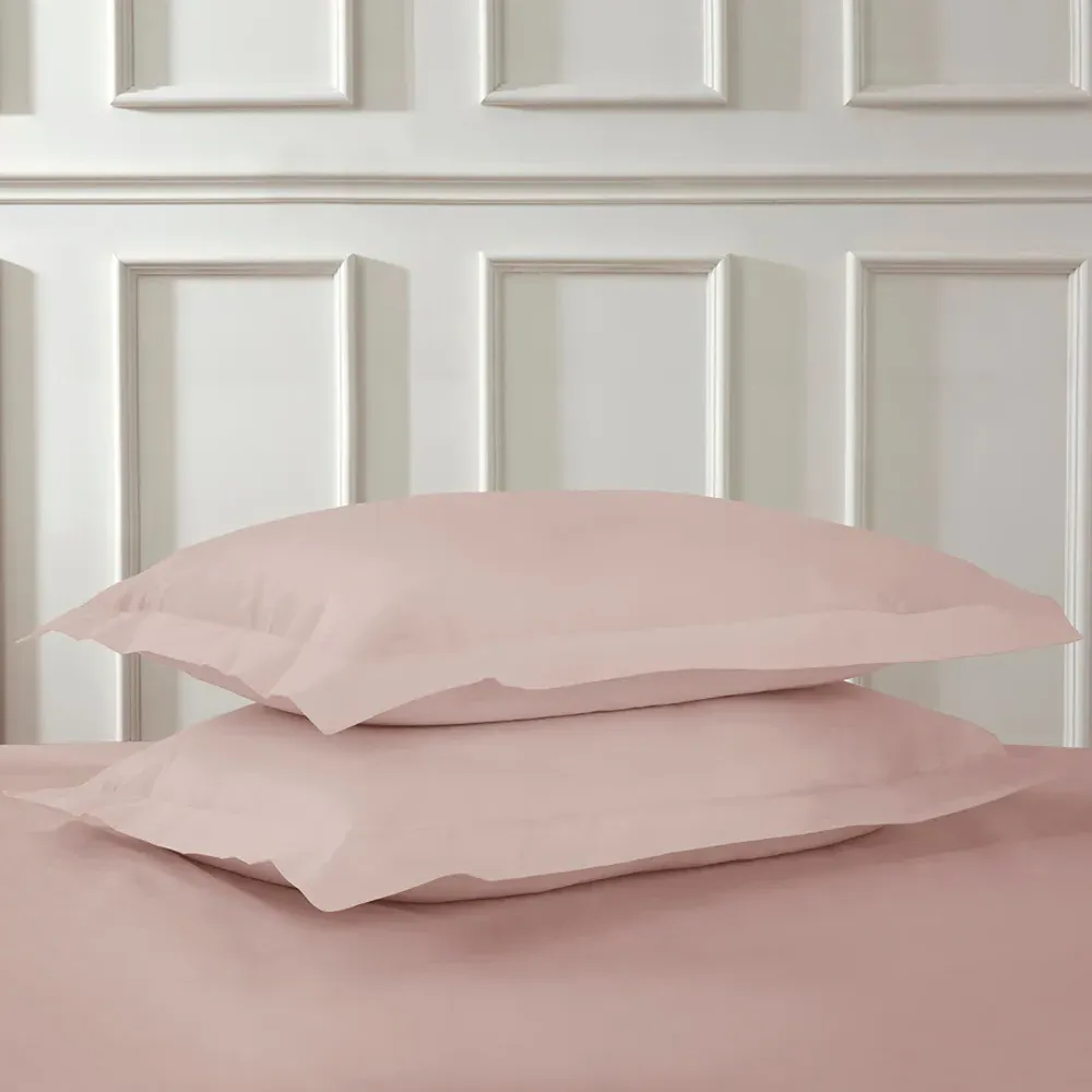 180 Thread Count Cotton Oxford Pillowcases - Blush