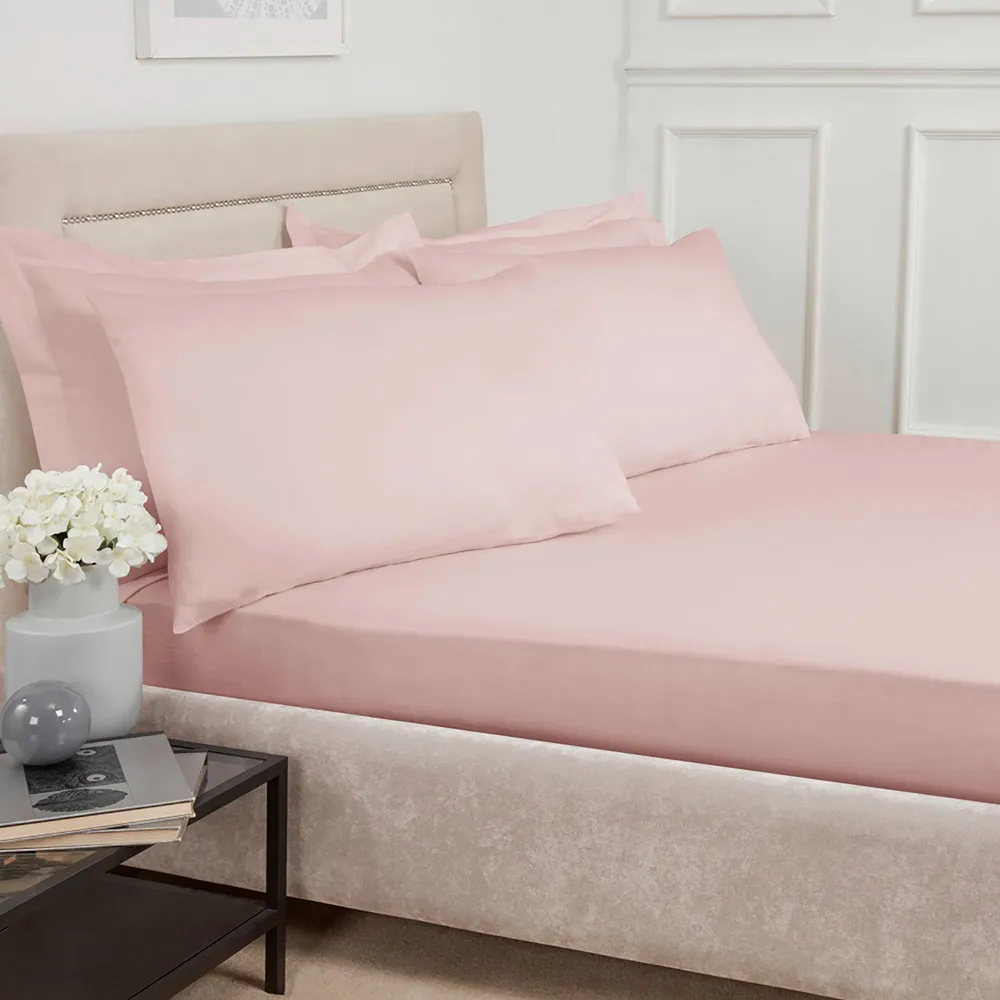 180 Thread Count Cotton Oxford Pillowcases - Blush