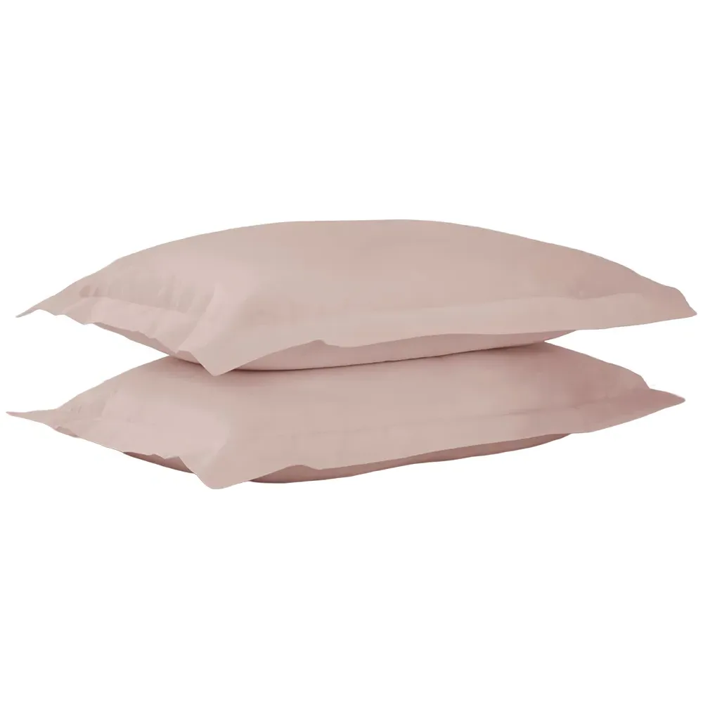 180 Thread Count Cotton Oxford Pillowcases - Blush