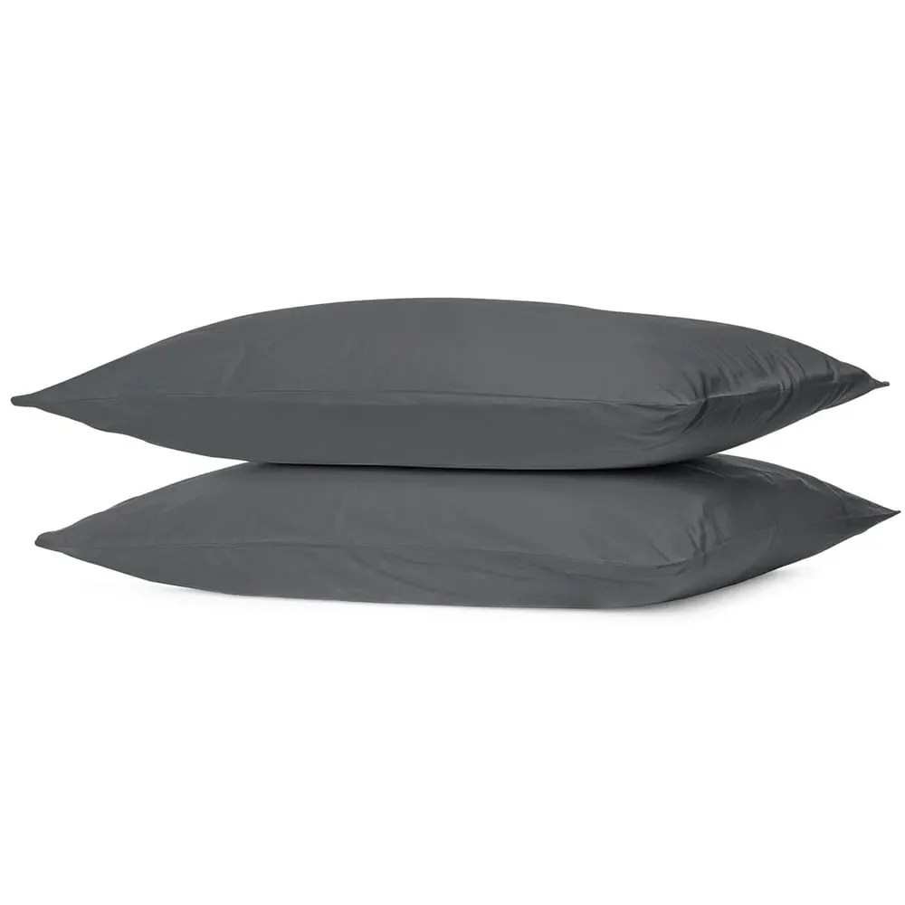 180 Thread Count Cotton Oxford Pillowcases - Charcoal