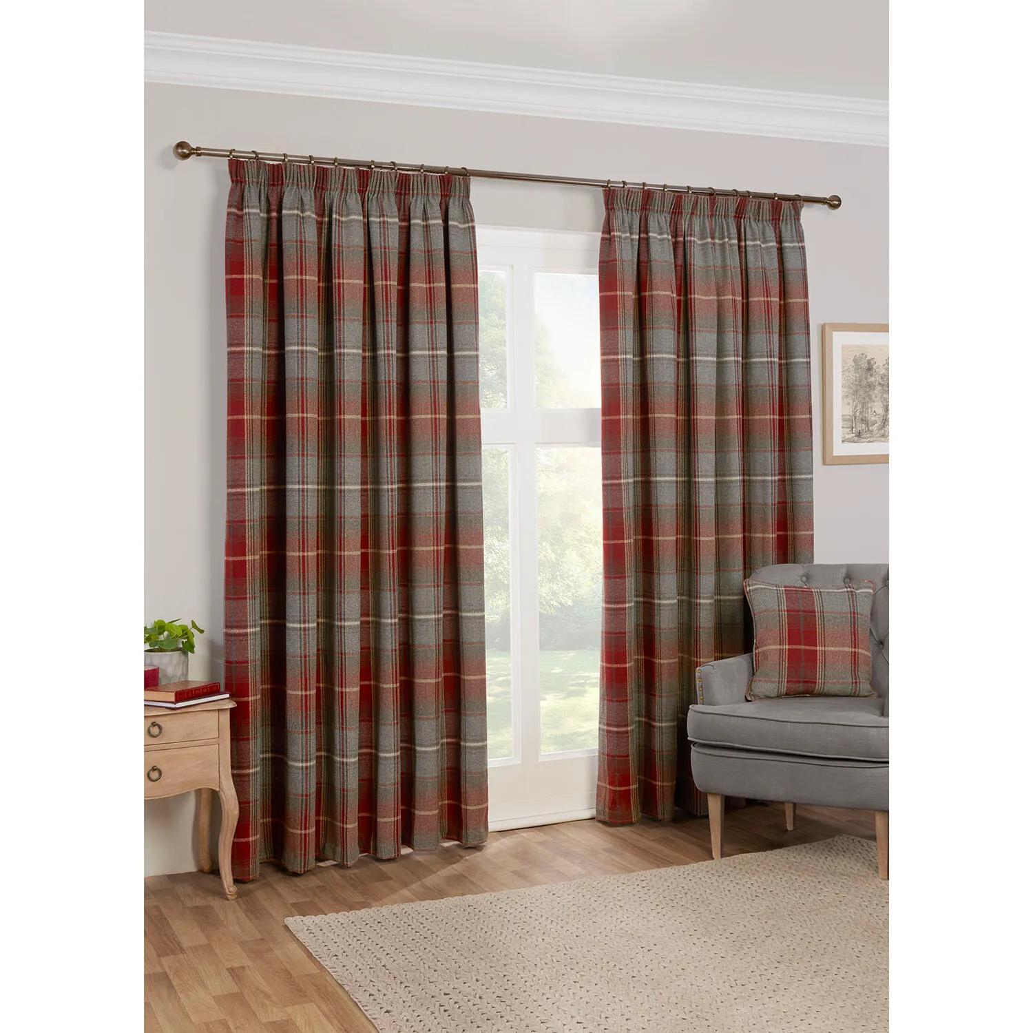 Abbott Thermal Blackout Curtain - Red