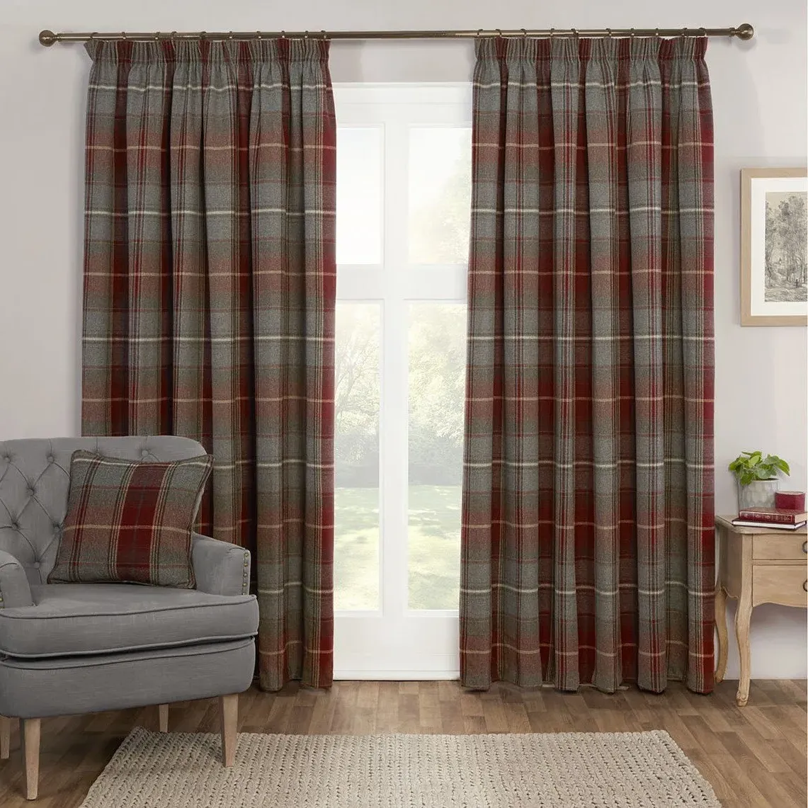 Abbott Thermal Blackout Curtain - Red