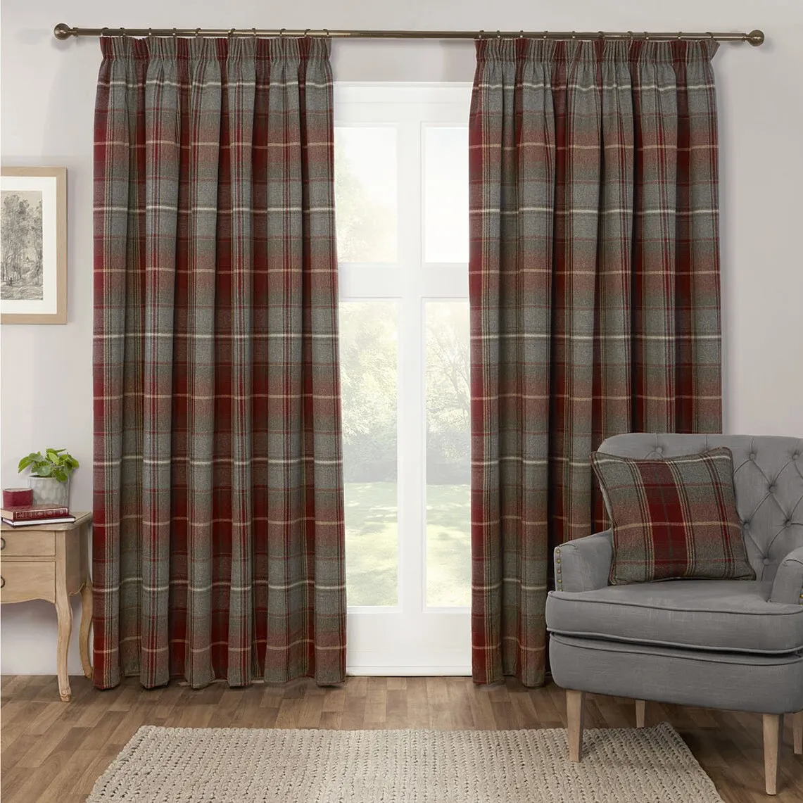 Abbott Thermal Blackout Curtain - Red