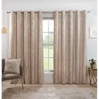 Agadir Jacquard Eyelet Curtain - Champagne