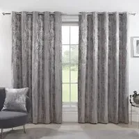 Agadir Jacquard Eyelet Curtain - Silver