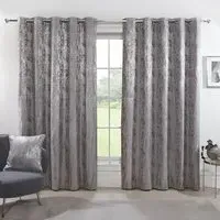Agadir Jacquard Eyelet Curtains - Silver