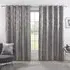 Agadir Jacquard Eyelet Curtains - Silver