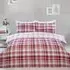 Ailsa Check King Size Duvet Cover and Pillowcase Set - Pink
