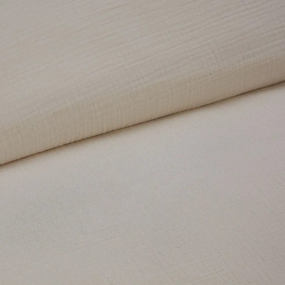 Alba Muslin Double Duvet Cover Set - Natural, Cotton