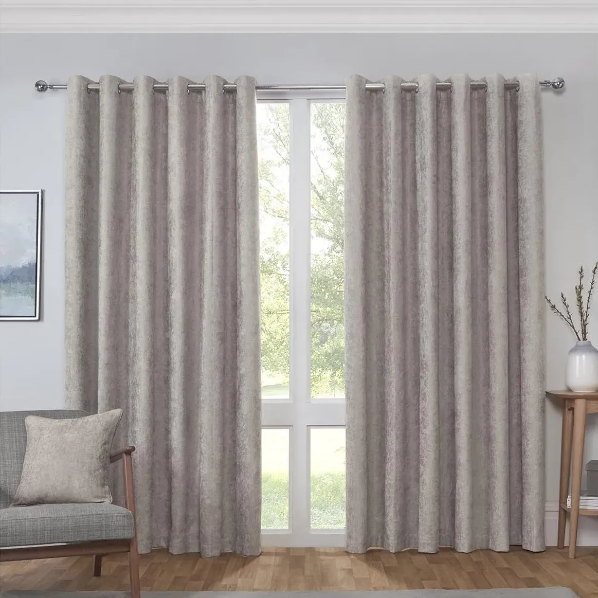 Alden Thermal Curtains - Dove Grey, Chenille