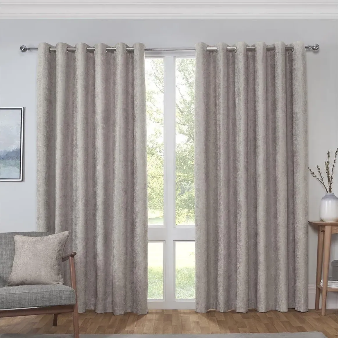 Alden Thermal Curtains - Dove Grey, Chenille