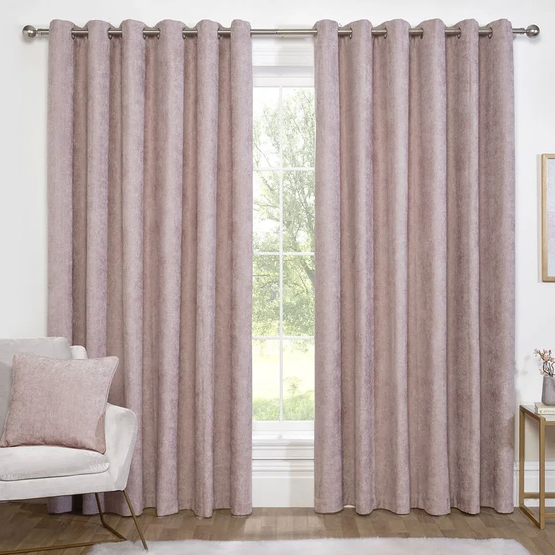 Alden Thermal Curtains - Dusty Pink, Chenille