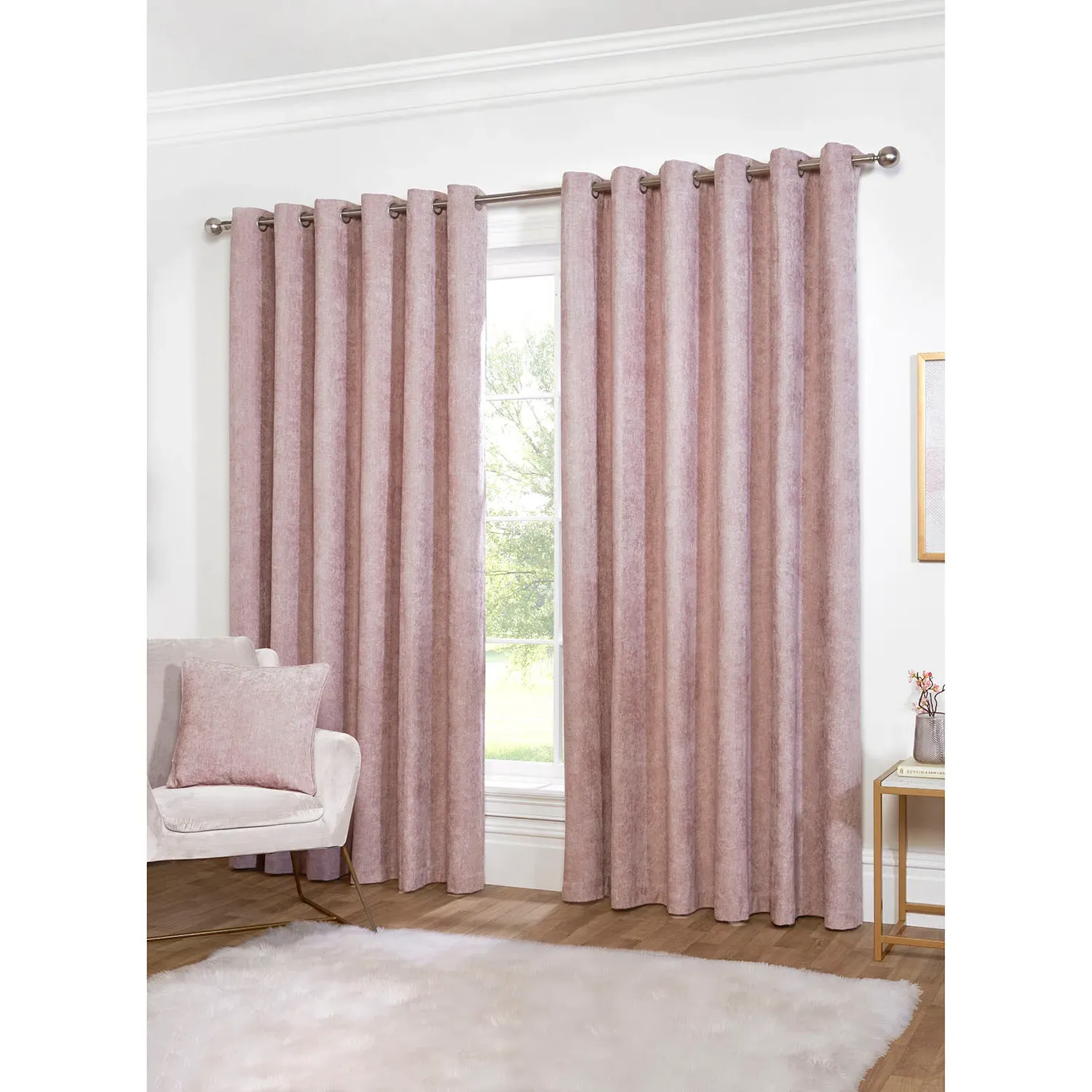 Alden Thermal Curtains - Dusty Pink, Chenille