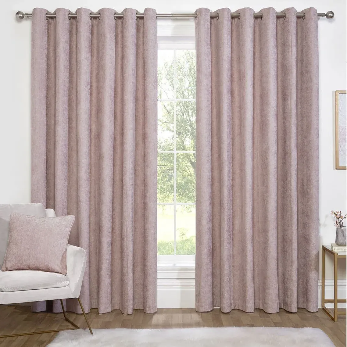 Alden Thermal Curtains - Dusty Pink, Chenille