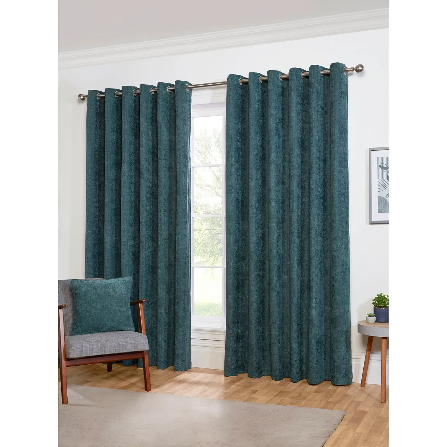 Alden Thermal Curtains - Emerald, Chenille