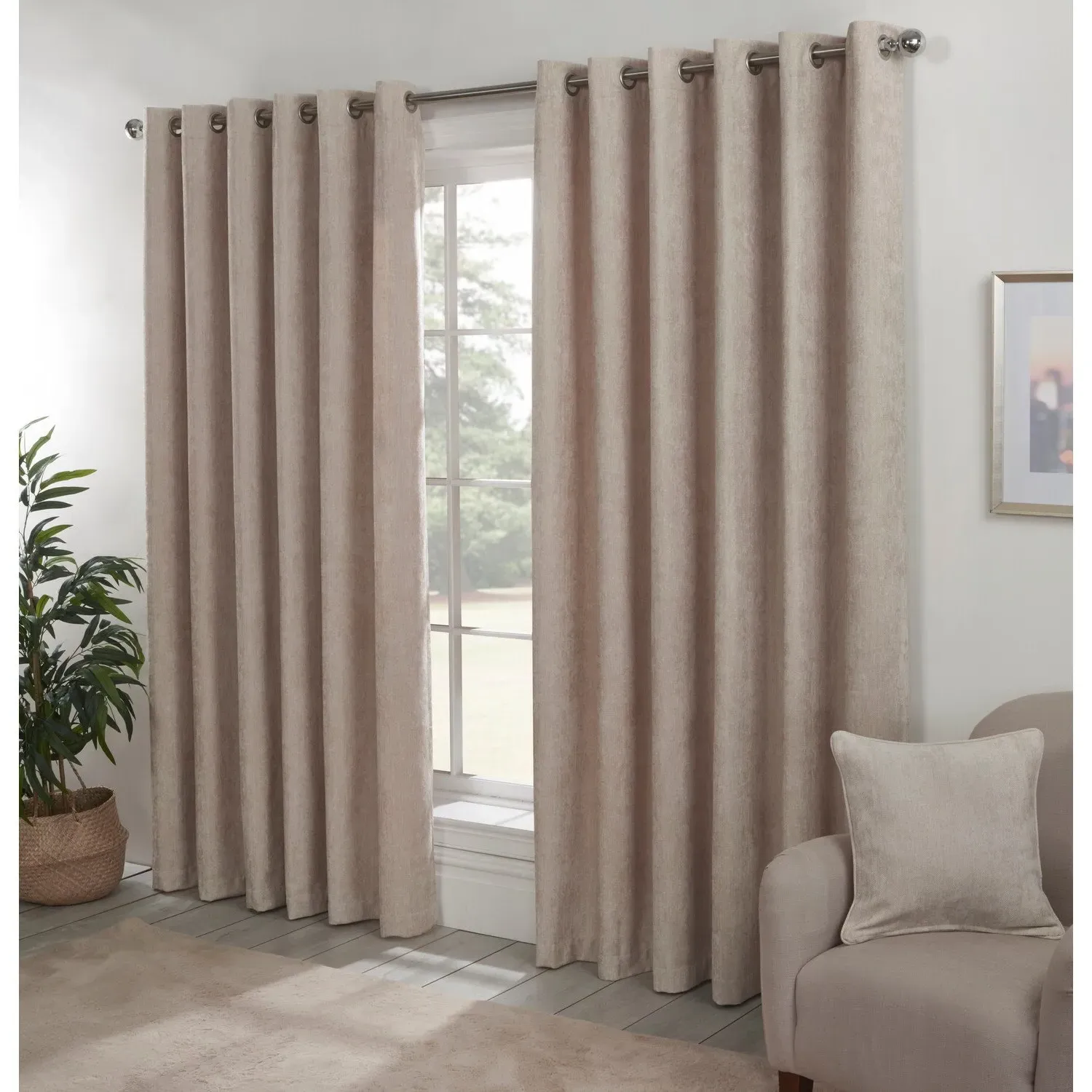 Alden Thermal Curtains - Natural, Chenille