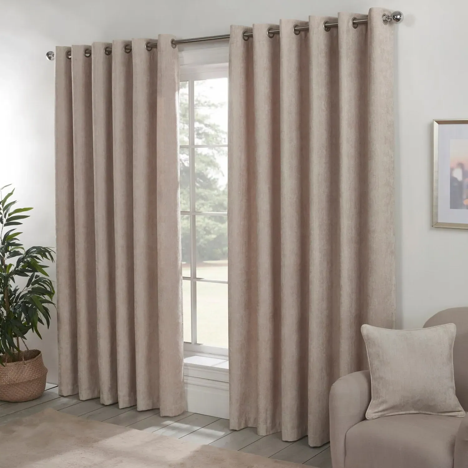Alden Thermal Curtains - Natural, Chenille