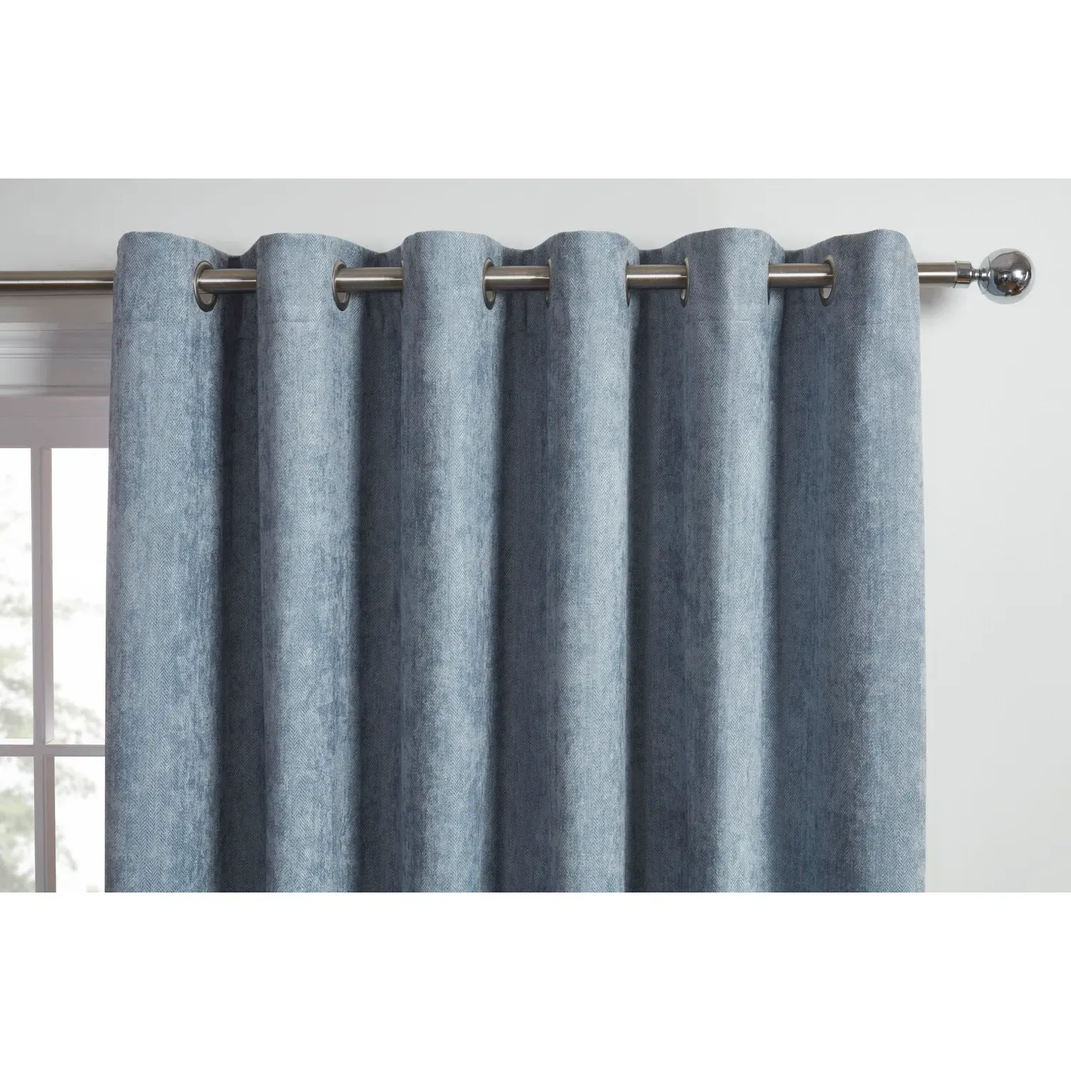 Alden Thermal Curtains - Powder Blue, Chenille