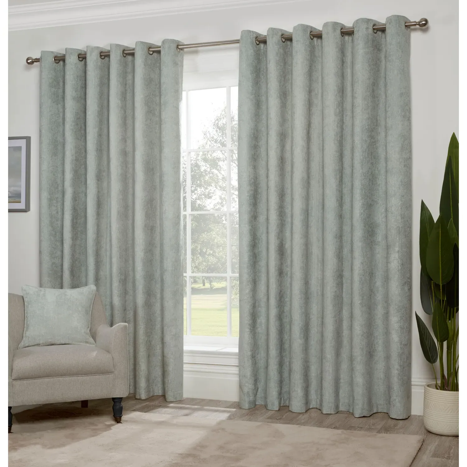 Alden Thermal Curtains - Sage, Chenille