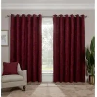 Alden Thermal Eyelet Curtains - Mulberry, Chenille