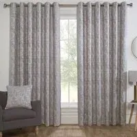 Amara Chenille Eyelet Curtain - Silver