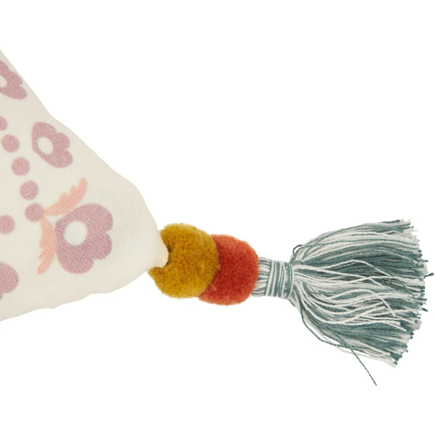 Amari Floral Cushion with Pom Pom Tassels