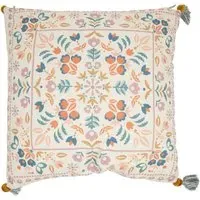 Amari Floral Cushion with Pom Pom Tassels