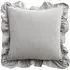 Amelie Ruffle Cushion - Grey, Cotton