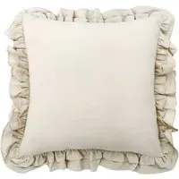 Amelie Ruffle Cushion - Natural, Cotton