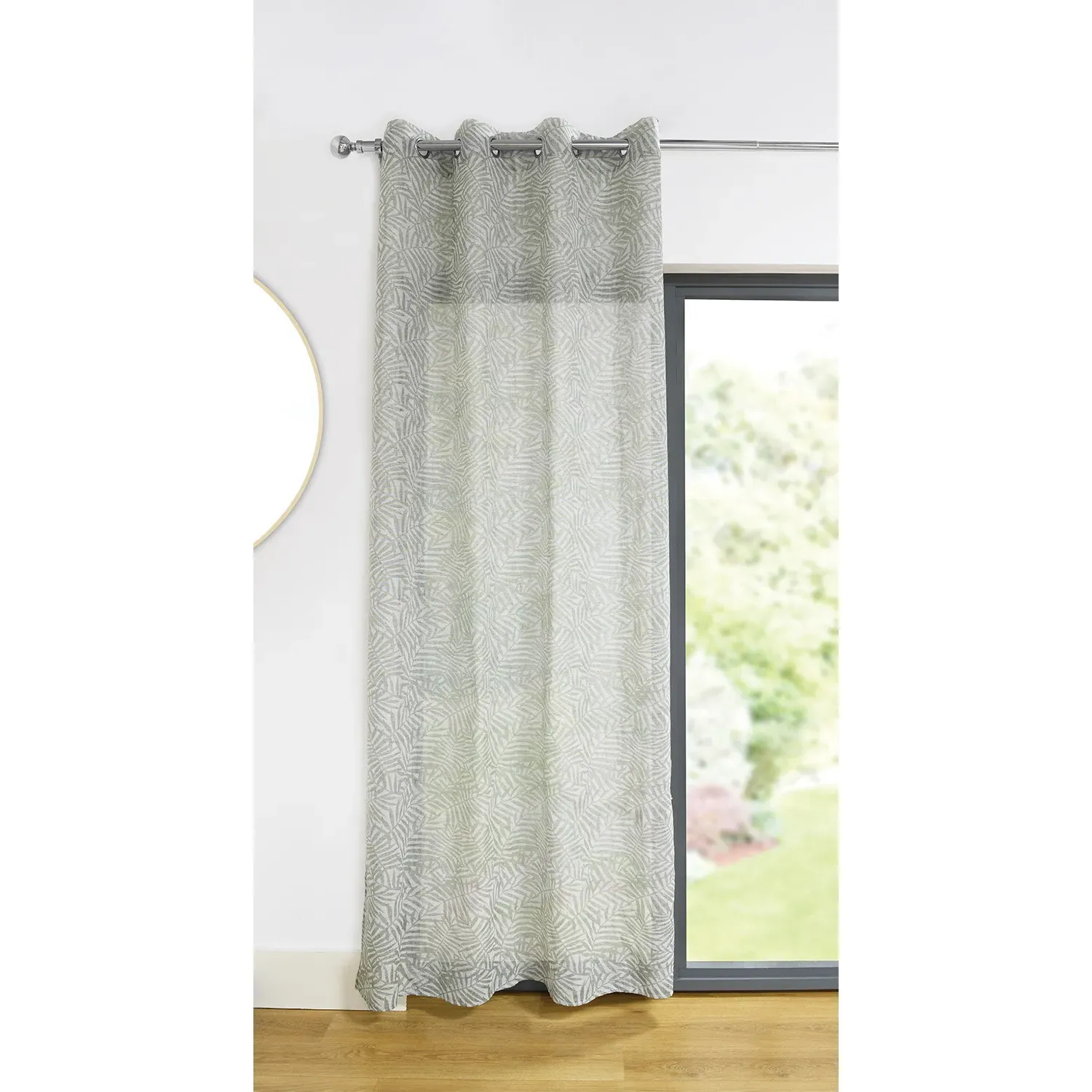 Amina Palm Voile Panel - Green