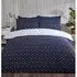 Apollo Geo King Size Duvet Cover and Pillowcase Set - Navy