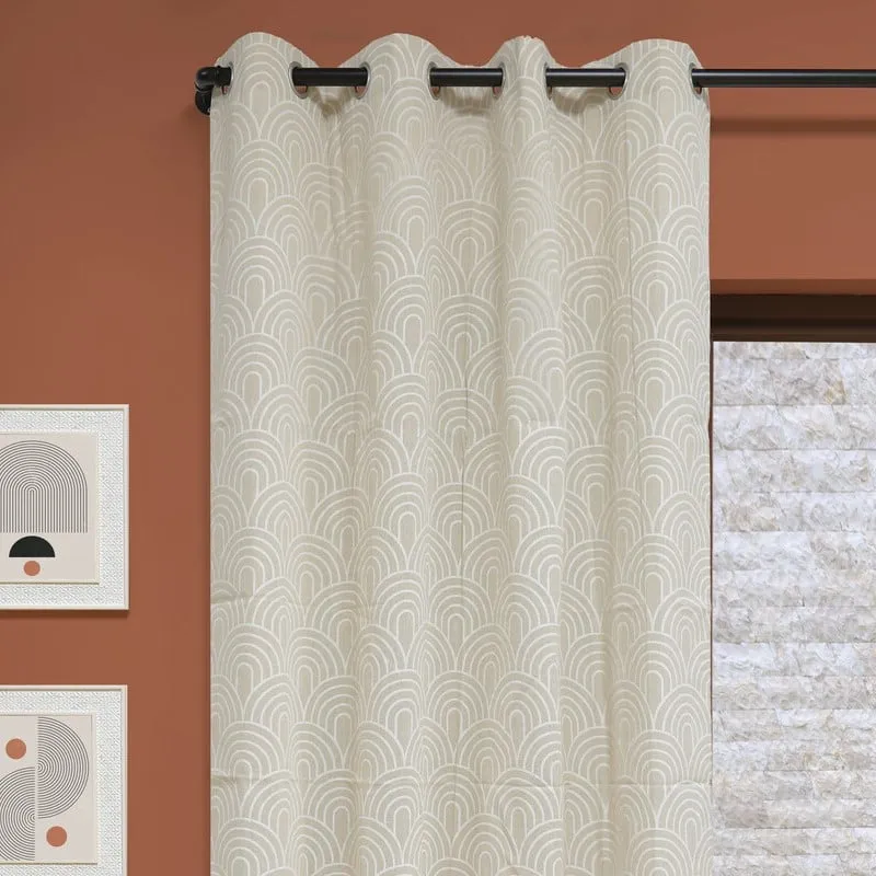 Arches Eyelet Panel Curtain - Natural image