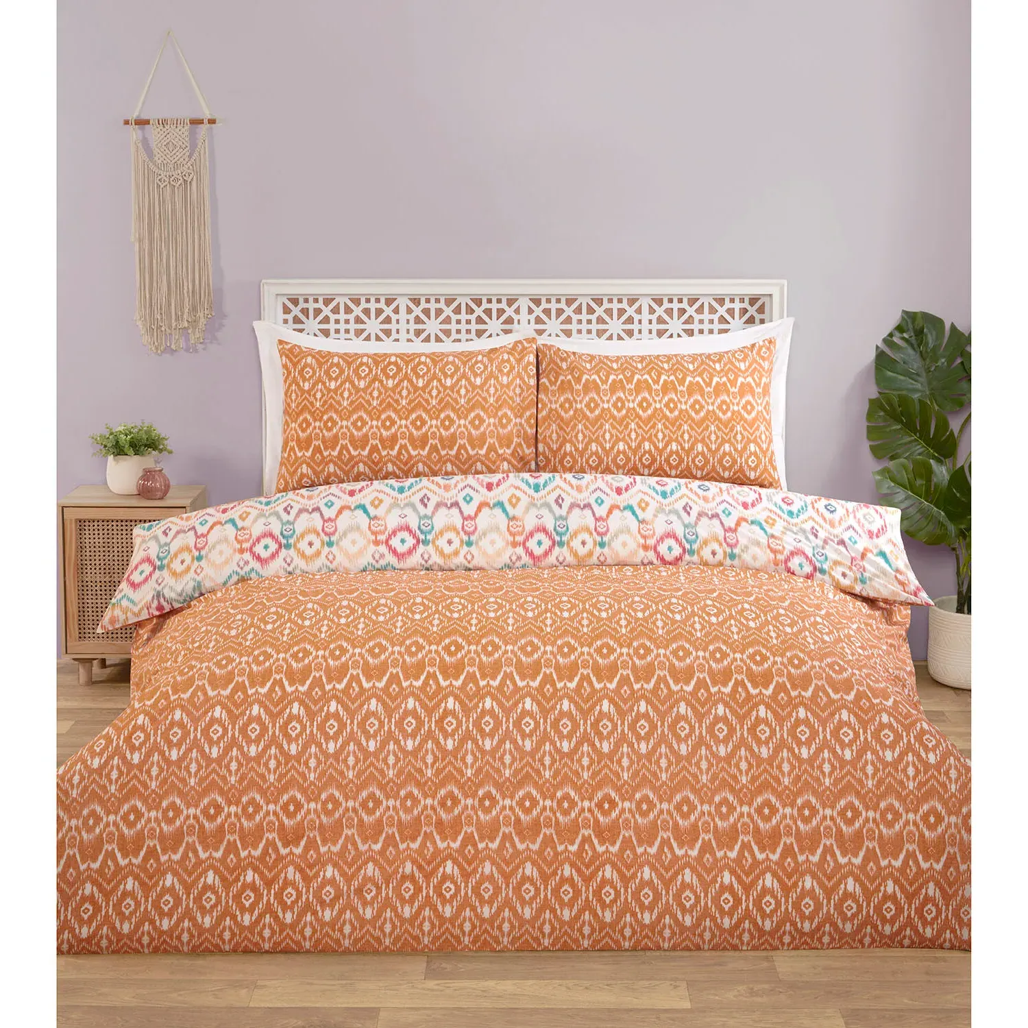 Asmara Ikat King Duvet Set - Multicolour, Polycotton