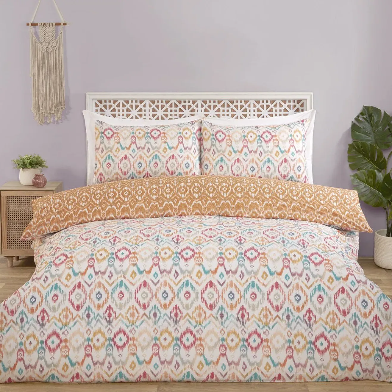 Asmara Ikat Single Duvet Set - Multicolour, Polycotton image