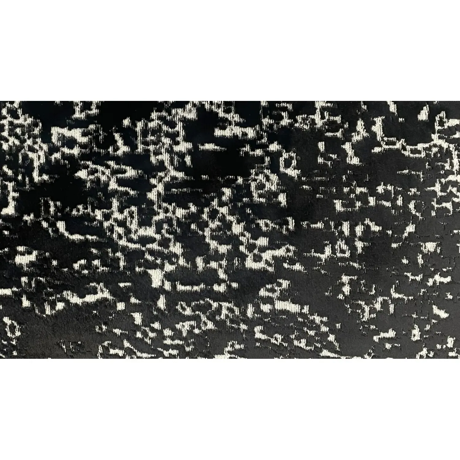 Aster Jacquard Cushion with Fringe - Black