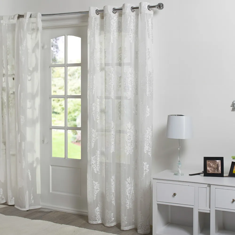 Athelia Jacquard Voile Curtains 2 Pack - White