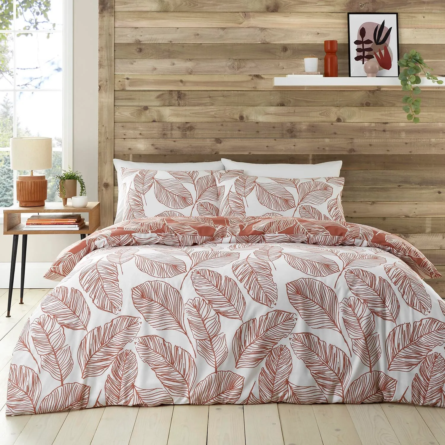 Athena Single Duvet Cover and Pillowcase Set - Rust