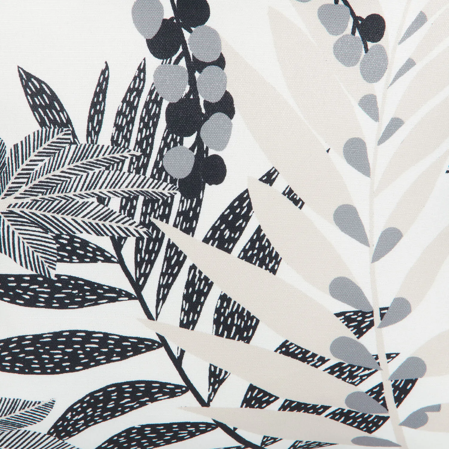 Attalea Palm Leaf Print Cushion - Monochrome